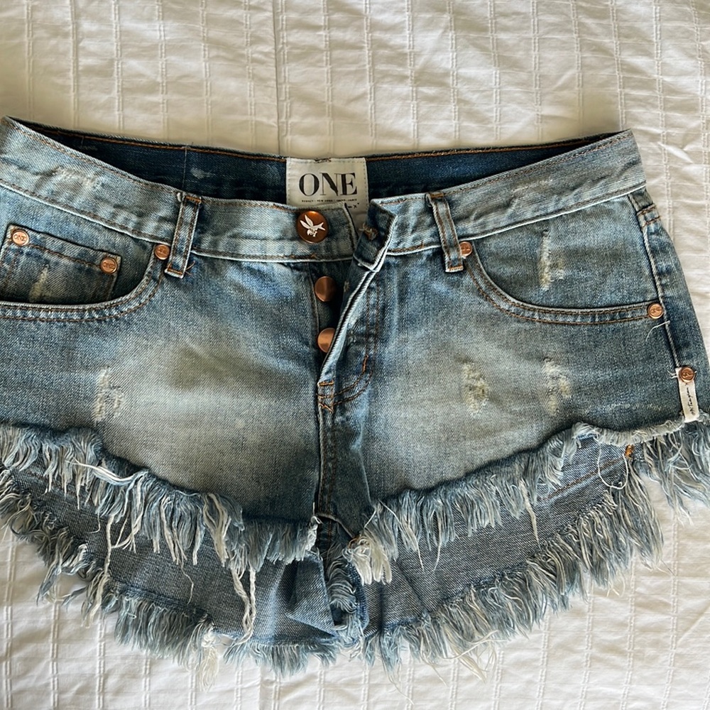 One Teaspoon low rise Bonitas denim cutoff shorts
